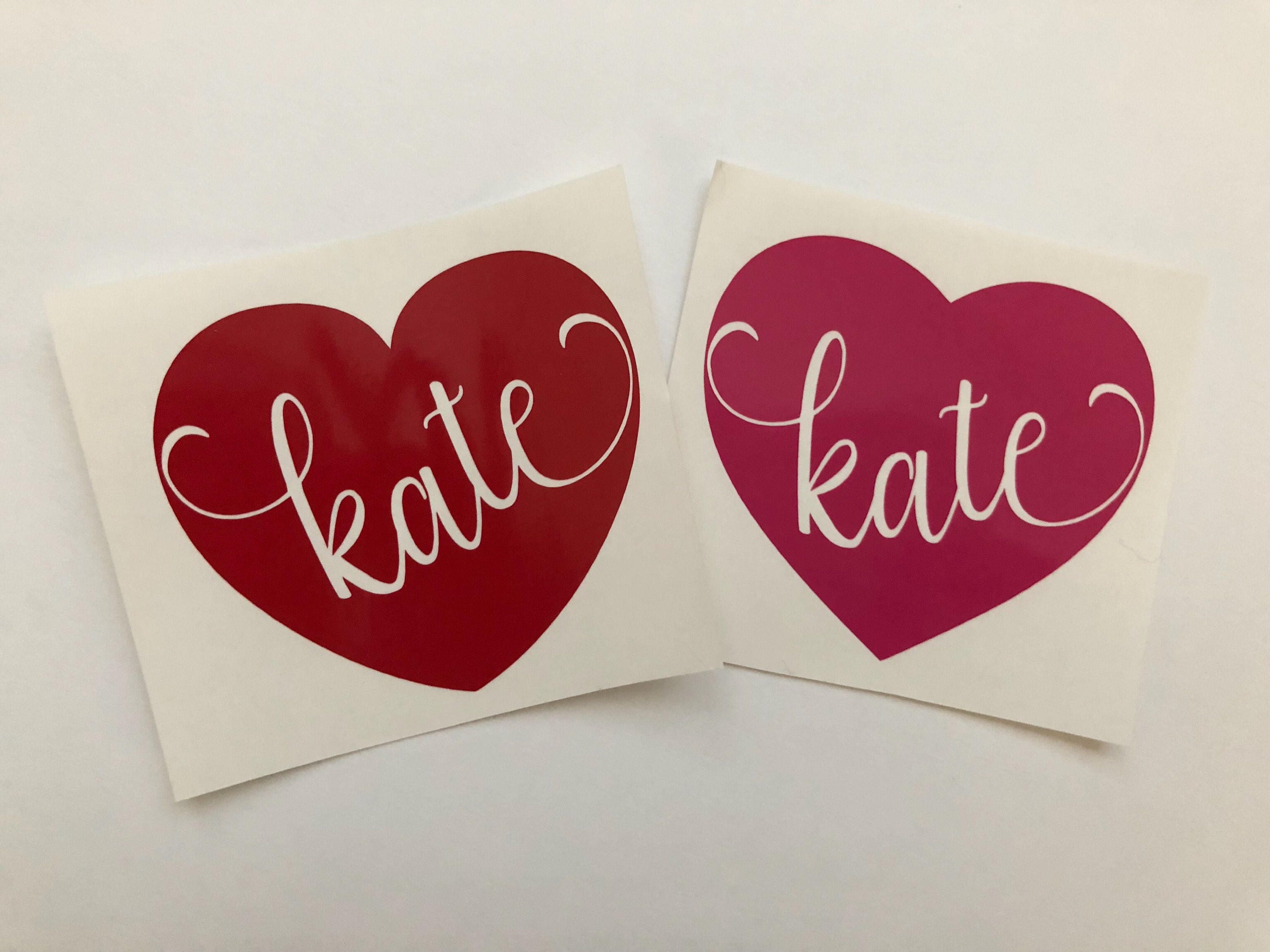 Valentine Decal, Heart Decal, Name Decal, Vinyl Decal, Tumbler Decal ...
