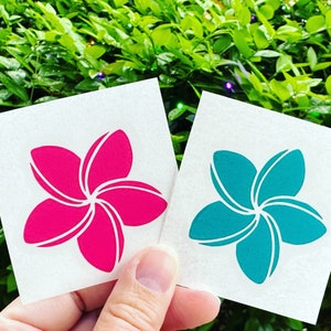 plumeria decal, plumeria sticker, tropical flower decal, floral decal for car, Hawaii flower