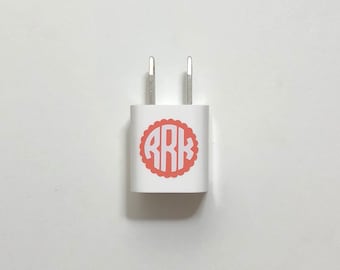 Charger decal, monogram decal, free shipping, badge reel monogram , mini monogram
