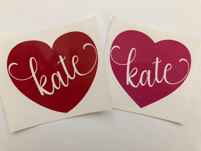 Valentine Decal Heart Decal Name Decal Vinyl Decal Tumbler Etsy