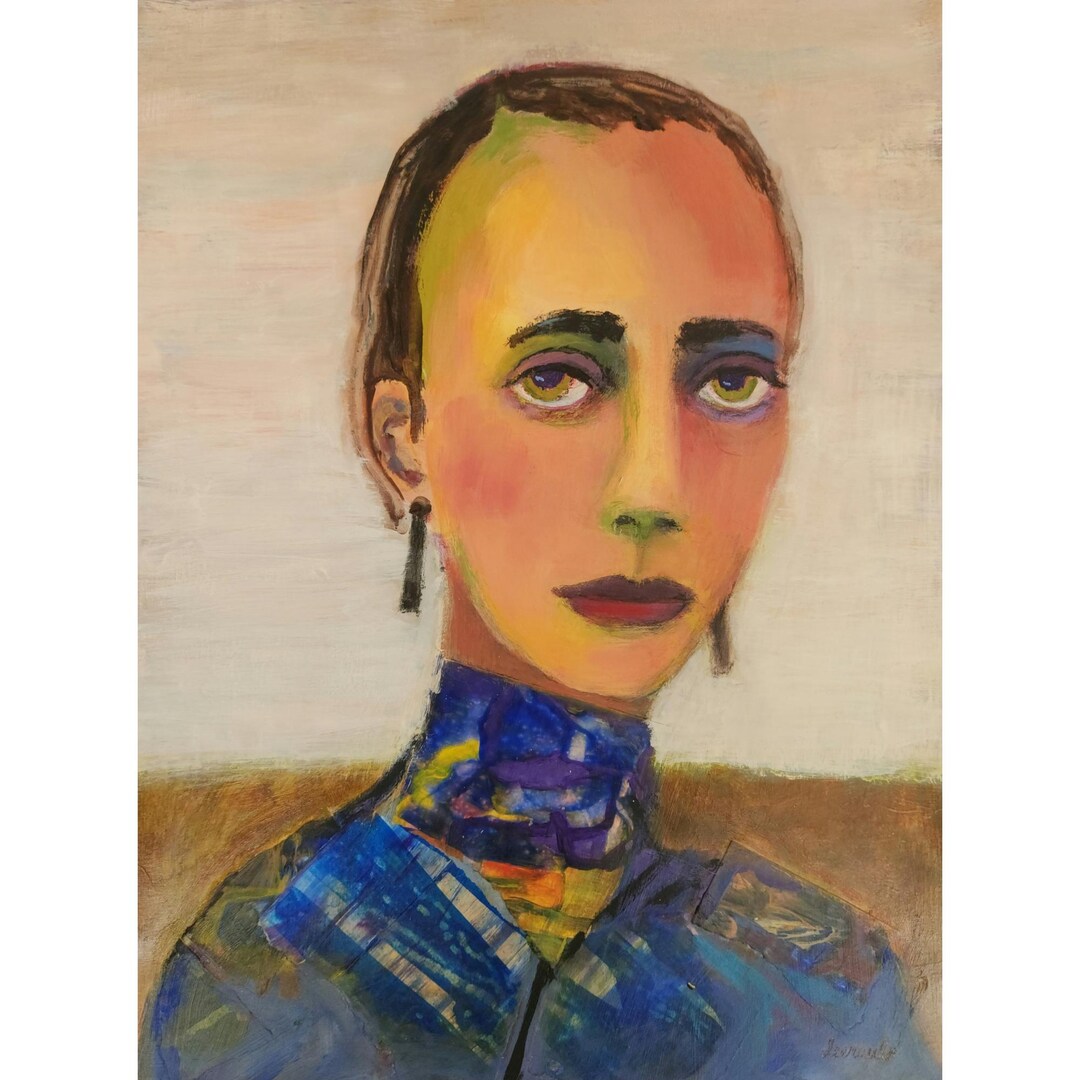 Unique Portrait Original Painting Expressive Female Portrait Modern ...