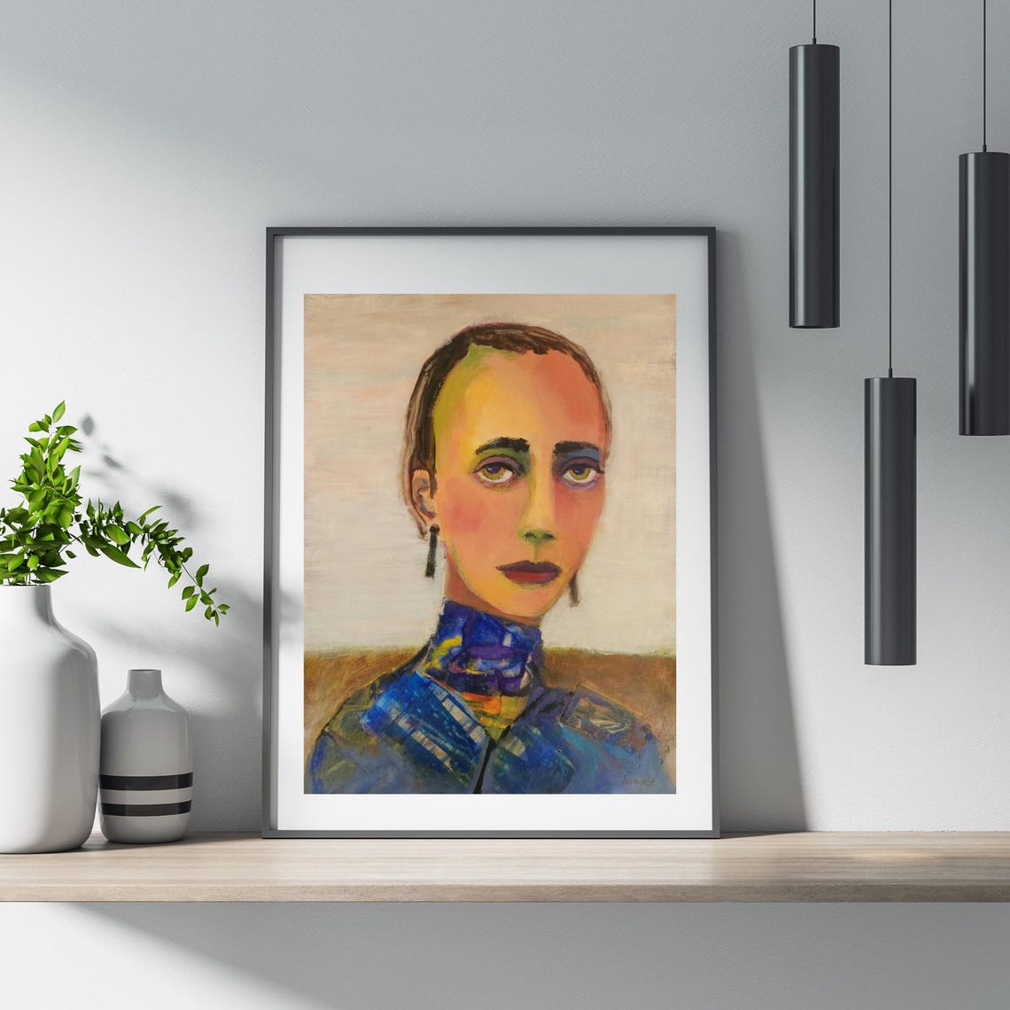 Unique Portrait Original Painting Expressive Female Portrait Modern ...
