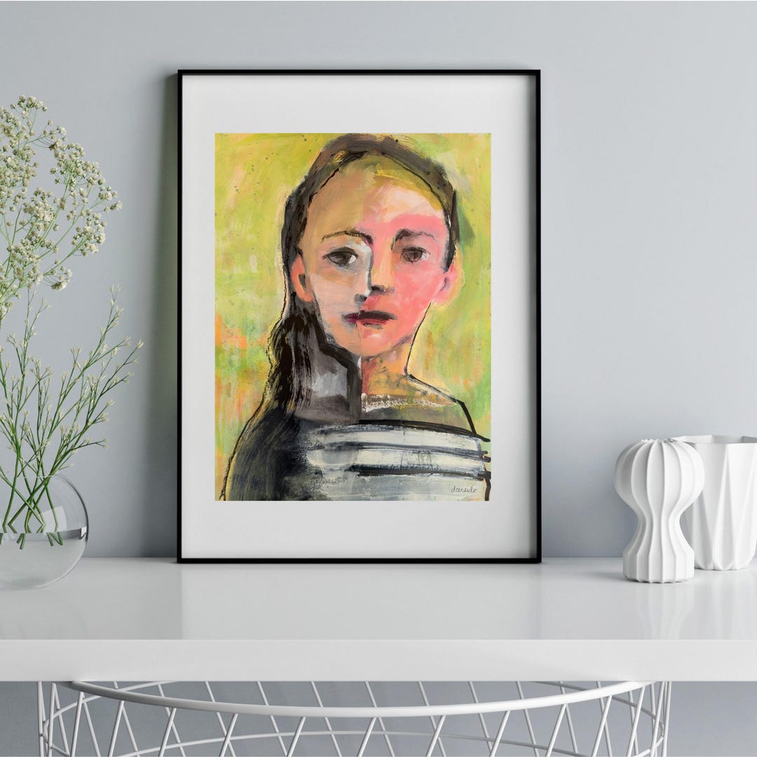 Beautiful Modern Abstract Portrait Original Painting Expressive Modern ...