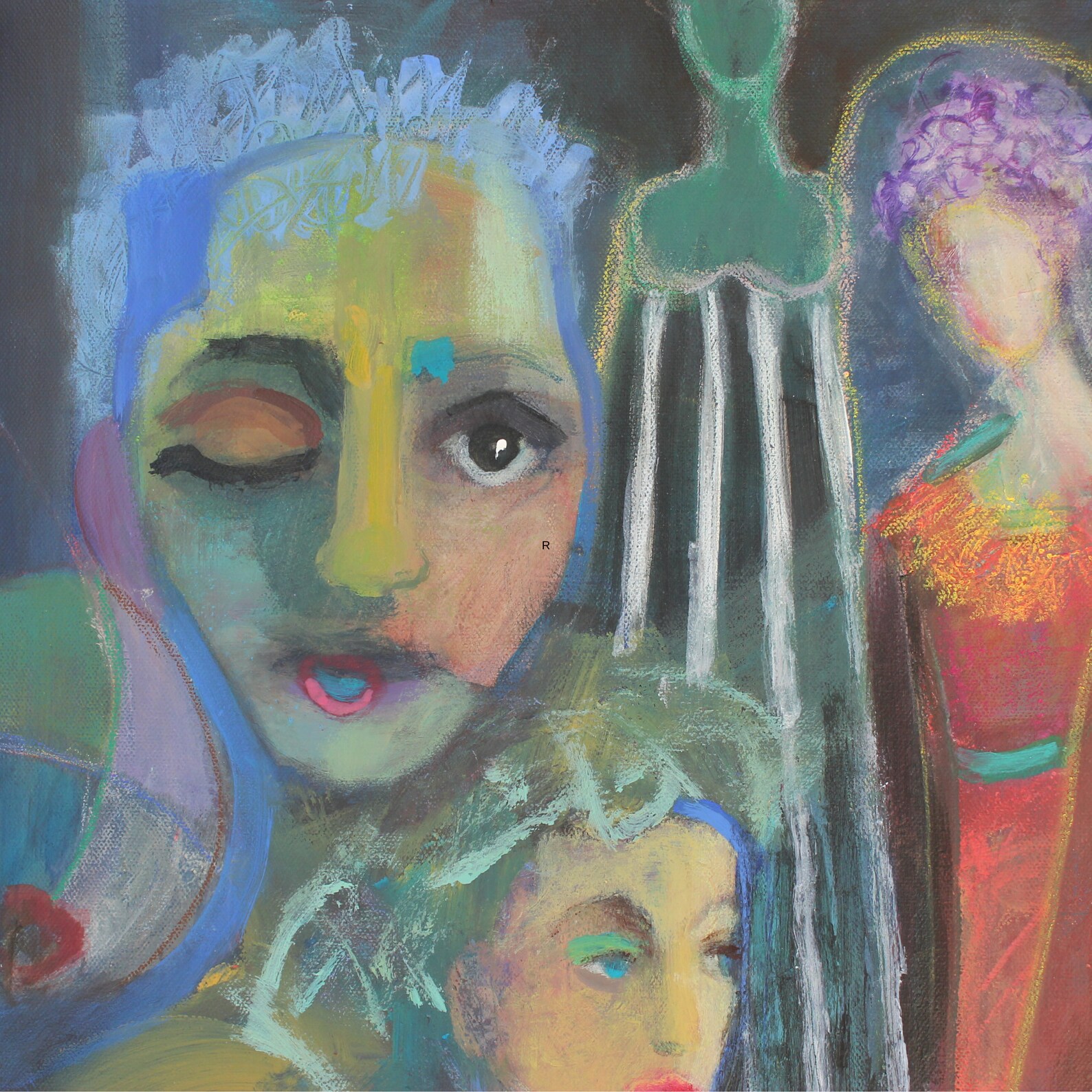 Mixed Media Original Art 20x20 Abstract Figurative Painting on Etsy