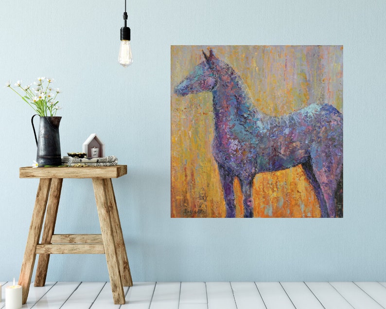 Palette Knife Horse Painting 20x20 ORIGINAL Art Mixed Media Etsy