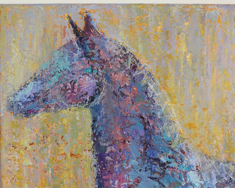 Palette Knife Horse Painting 20x20 ORIGINAL Art Mixed Media Etsy