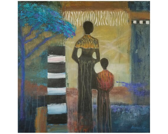 Abstract Figurative Art Acrylic Painting 24x24 Original Art Etsy