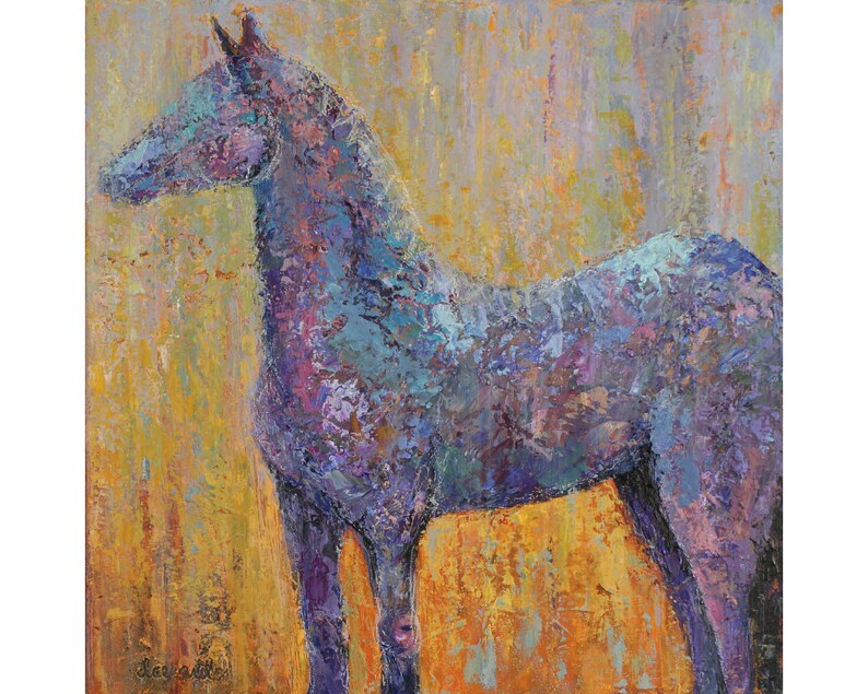 Palette Knife Horse Painting 20x20 ORIGINAL Art Mixed Media Etsy