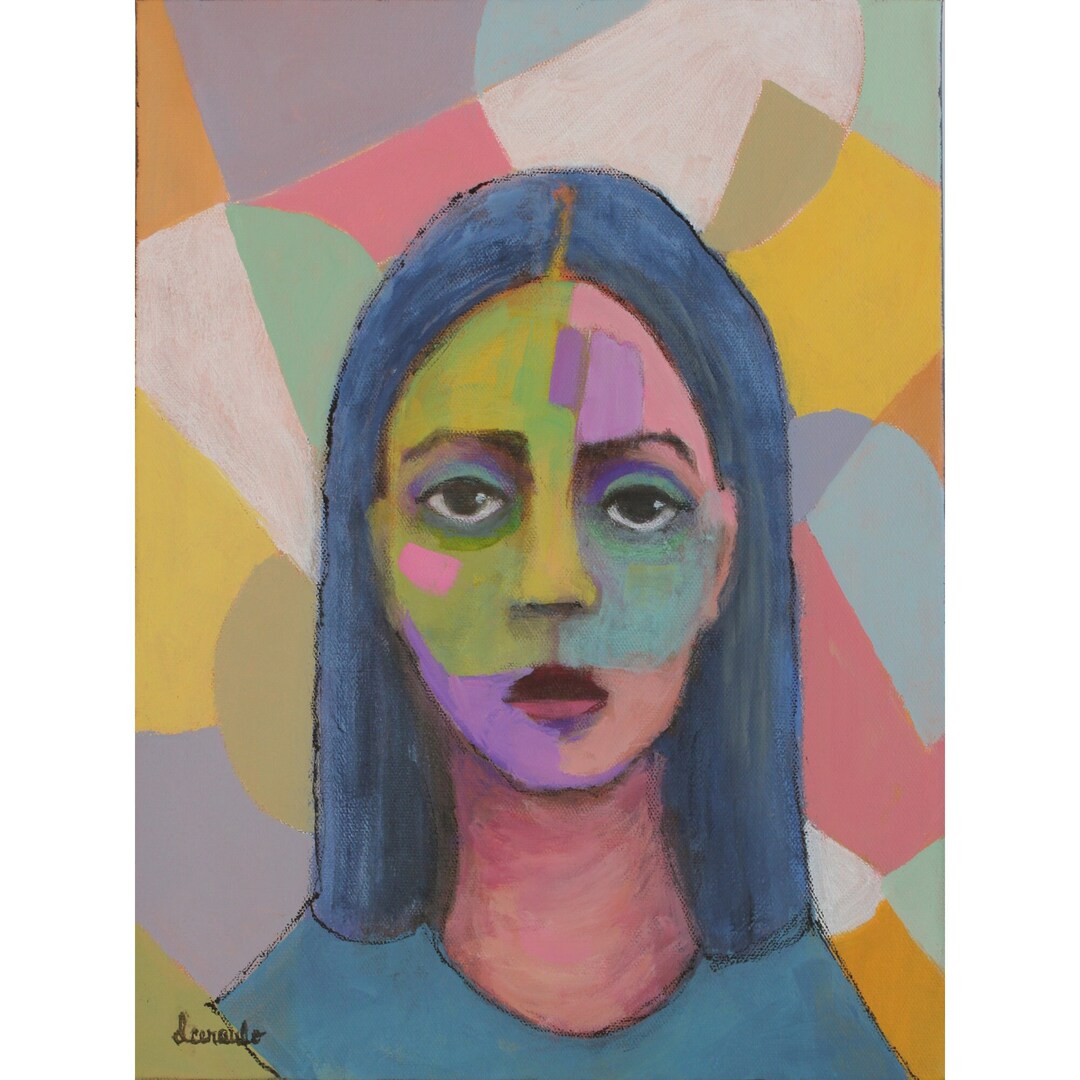 Colorful Geometric Abstract Wall Art Pastel Colors Original Art