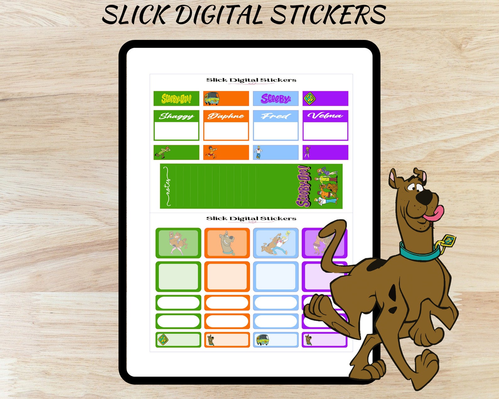 Scooby Doo Weekly Planner Sticker Kit Printable Vertical Stickers EC