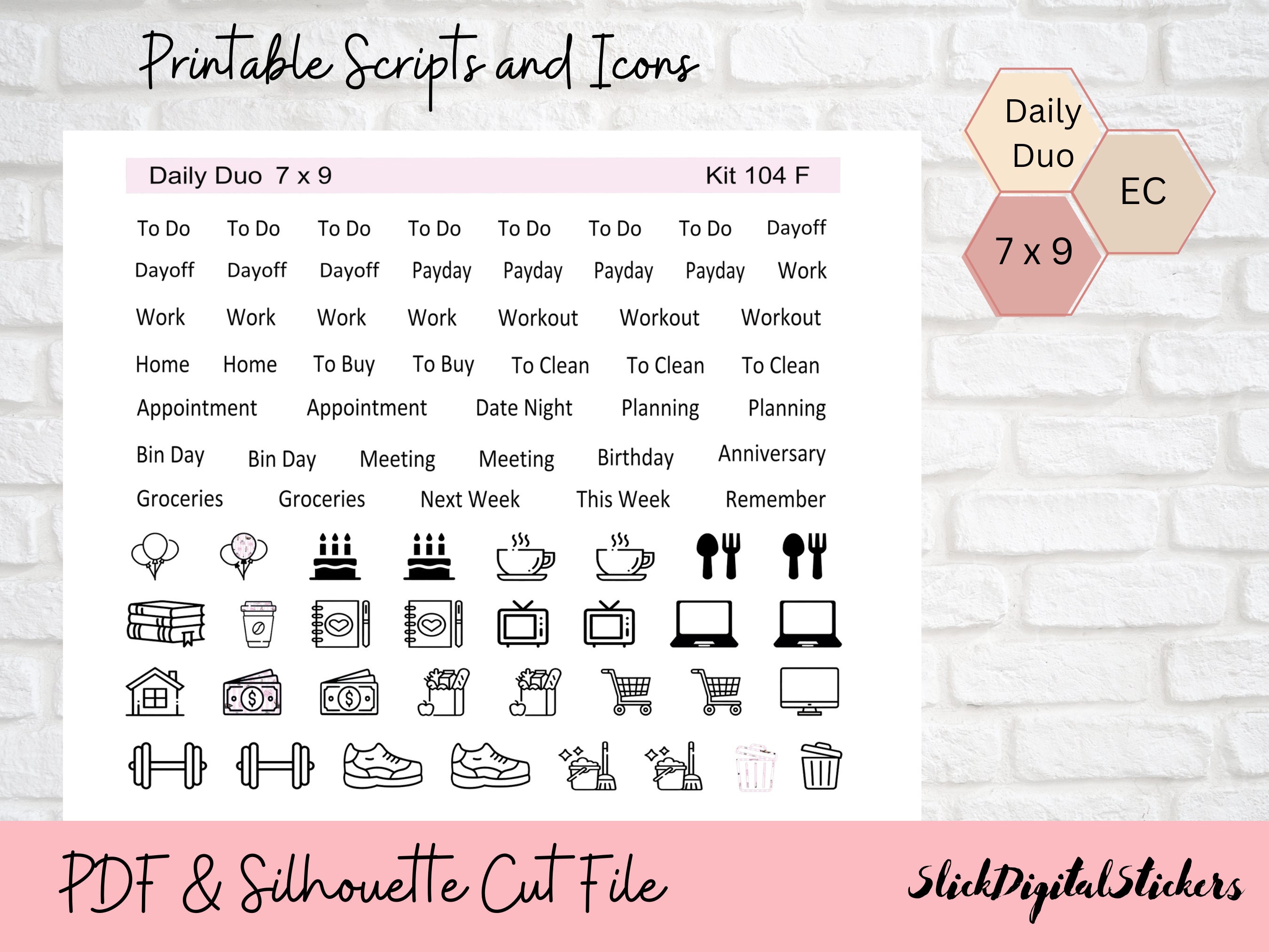 Printable Sticker Kit Digital Download Daily Duo Sticker - Etsy