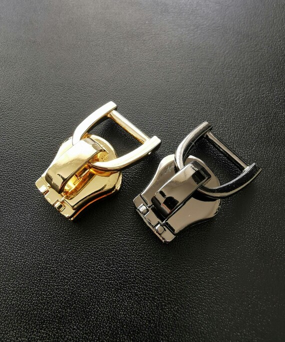 Zip Slider No10 (10mm) With D Ring Puller Loop Polished Gold High