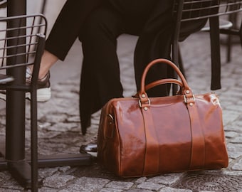 Leather Travel Bag,Leather Duffel Bag,Weekender bag,Duffel Bag,Leather overnight bag,Cabin Travel Bag,Brown duffel,Gym Bag