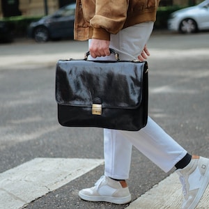 Leather Briefcase,Brown Leather Briefcase, Men Leather Briefcase, Laptop Bag, Leather bag, Gift for Him, Shoulder Bag, Men Briefcase