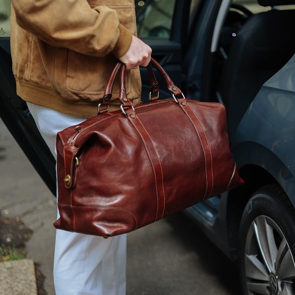 Leather Travel Bag,Leather Duffel Bag,Weekender bag,Duffel Bag,Leather overnight bag,Cabin Travel Bag,Brown duffel,Gym Bag