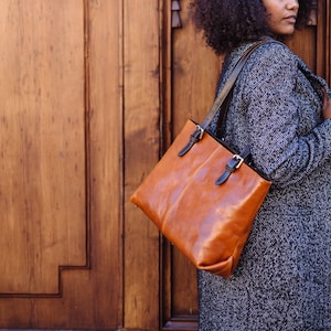 Leather handbad, Handmade Bag, Brown Leather Bag, Leather women's bag, everyday bag,Womens handbag image 1