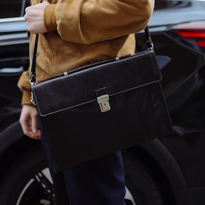 Porte-documents en cuir, porte-documents en cuir marron, porte-documents en cuir pour homme, sac pour ordinateur portable, sac en cuir, cadeau pour lui, sac à bandoulière, porte-documents pour homme