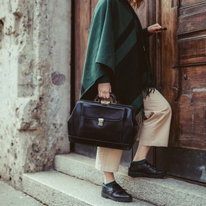 Sac médical en cuir, trousse médicale pour femme, grande trousse médicale pour homme, trousse médicale en cuir, grande trousse médicale, sac à poignée supérieure, cadeau pour lui