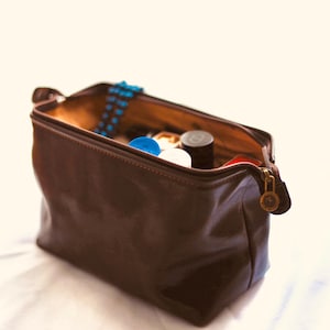 Leder Organizer, Leder Toilettenartikel, Leder-Accessoires, Reisezubehör, kleine Tasche, Ledertasche