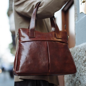 Leather tote bag, handmade bag, leather bag,leather shoulder bag, tote, large tote bag, tote bag, handbag image 1