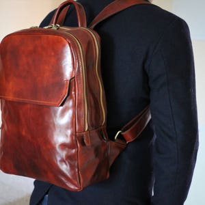 Sac à dos pour homme, sac à dos en cuir, sac en cuir, sac à dos en cuir, sac à dos de voyage, sac à dos marron, sac à dos pour ordinateur portable