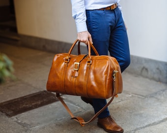 Large Leather Travel Bag,Leather Duffel Bag,Weekender bag,Duffel Bag,Leather overnight bag,Cabin Travel Bag,Brown duffel,Gym Bag