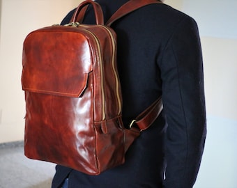 Mens Backpack, Leather Backpack, Leather Bag, Leather Rucksack, Travel Backpack, Brown Backpack, Laptop Backpack