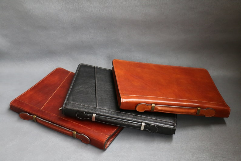 Leather Organizer Leather Document Folder Leather Portfolio Etsy
