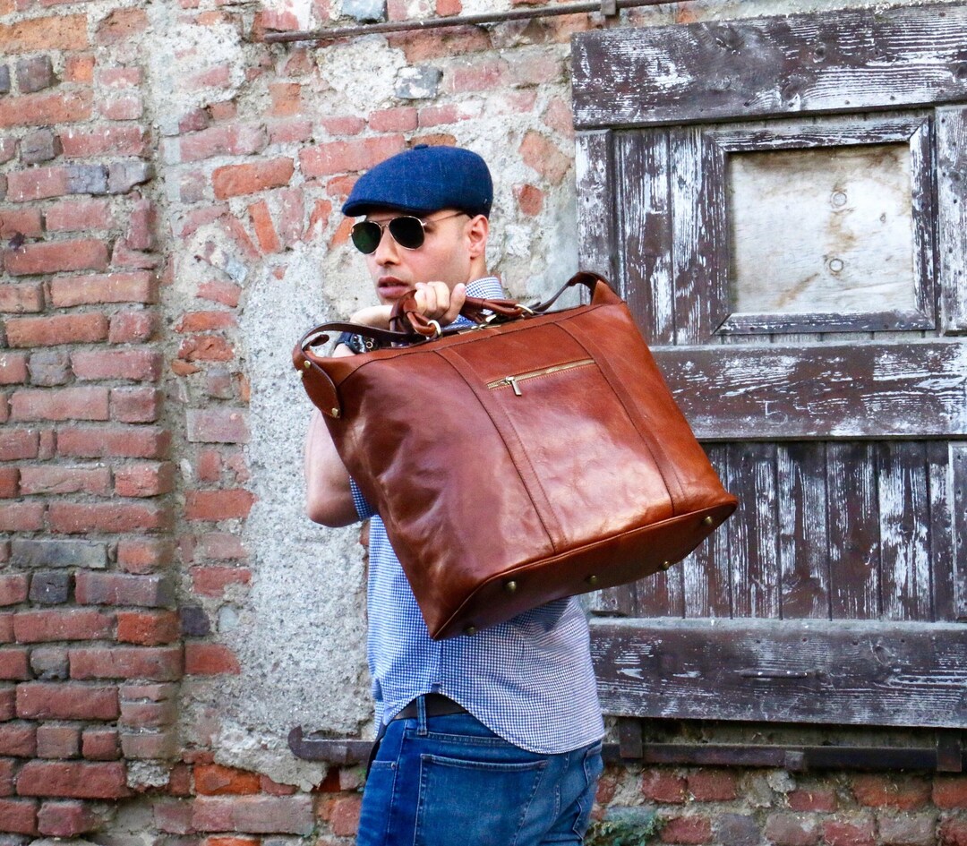Leather Travel Bag,leather Duffel Bag,weekender Bag,duffel Bag,leather ...
