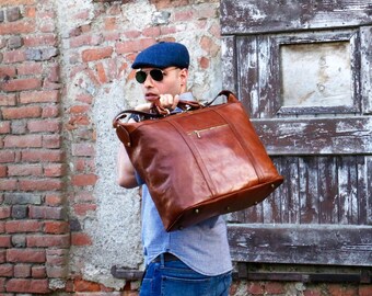 Leather Travel Bag,Leather Duffel Bag,Weekender bag,Duffel Bag,Leather overnight bag,Cabin Travel Bag,Brown duffel,Gym Bag