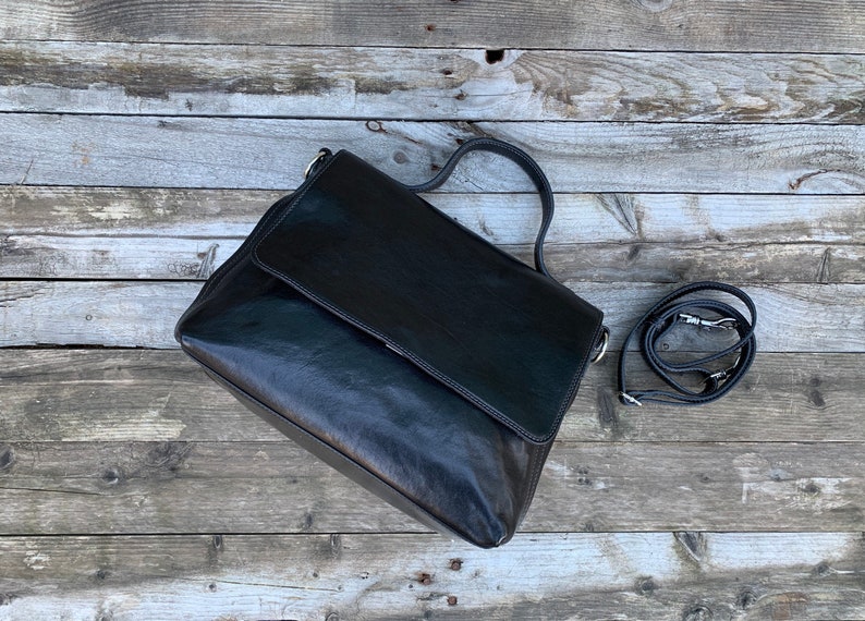 leather bag, handmade leather bag, handbag, woman leather bag, elegant leather bag, made in Italy handbag image 8