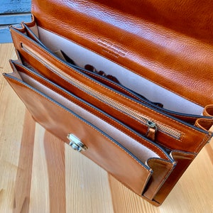 Leather Briefcase,Brown Leather Briefcase, Mens Leather Briefcase, Laptop Bag, Leather bag, Gift for Him, Shoulder Bag, Mens Briefcase image 6