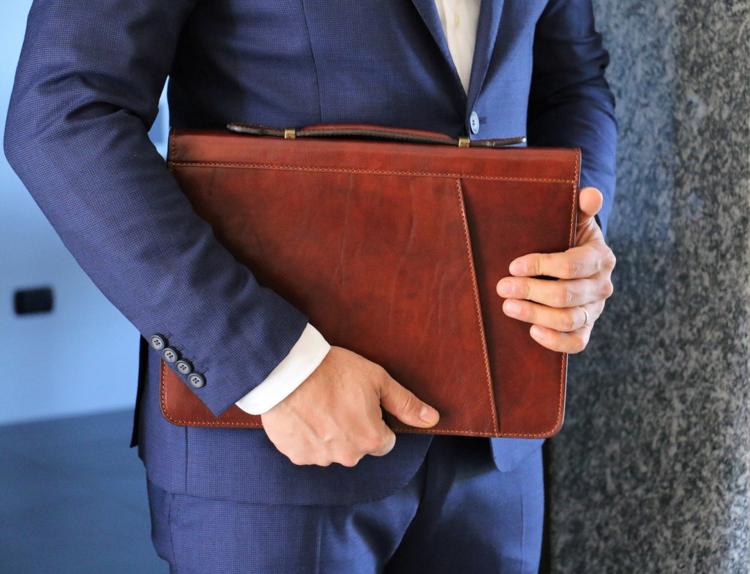 Leather Organizer, Leather Document Folder, Leather Portfolio, Document ...