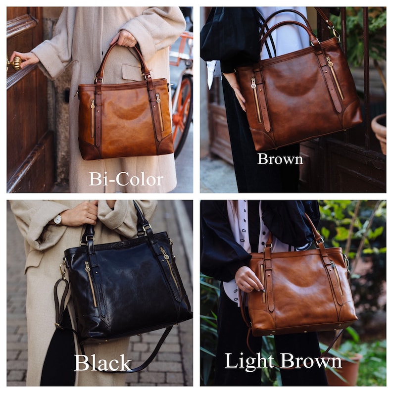 leather bag, handmade leather bag, handbag, woman leather bag, elegant leather bag, made in Italy handbag image 7