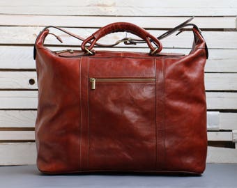 Leather Travel Bag,Leather Duffel Bag,Weekender bag,Duffel Bag,Leather overnight bag,Cabin Travel Bag,Brown duffel,Gym Bag