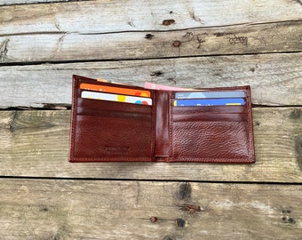 Portefeuille Brown Bifold, portefeuille en cuir pour hommes, portefeuille en cuir, portefeuille personnalisé, portefeuille monogrammé, portefeuille cadeau génial, portefeuille fait main