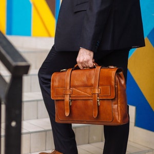 Porte-documents en cuir, porte-documents en cuir marron, porte-documents en cuir pour homme, sac pour ordinateur portable, sac en cuir, cadeau pour lui, sac à bandoulière, porte-documents homme