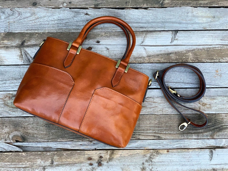 leather bag, handmade leather bag, handbag, woman leather bag, elegant leather bag, made in Italy handbag zdjęcie 4