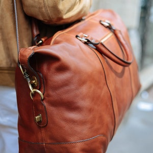 Leather Travel Bag,Leather Duffel Bag,Weekender bag,Duffel Bag,Leather overnight bag,Cabin Travel Bag,Brown duffel,Gym Bag image 4