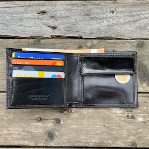 Cartera Bifold marrón, cartera de cuero para hombre, cartera de cuero, cartera personalizada, cartera monograma, cartera de regalo impresionante, cartera hecha a mano
