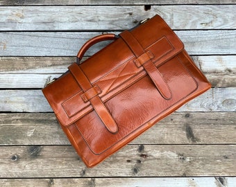 Leather Briefcase,Brown Leather Briefcase, Men Leather Briefcase, Laptop Bag, Leather bag, Gift for Him, Shoulder Bag, Men Briefcase