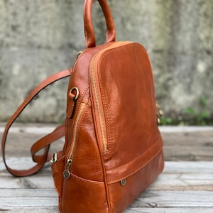 Leather Backpack, Handmade Backpack, Leather Bag, Leather Rucksack, Backpack, Womens Backpack image 3