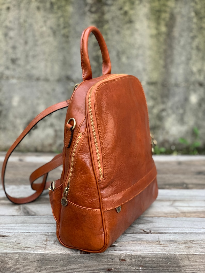 Leather Backpack, Handmade Backpack, Leather Bag, Leather Rucksack, Backpack, Womens Backpack image 3