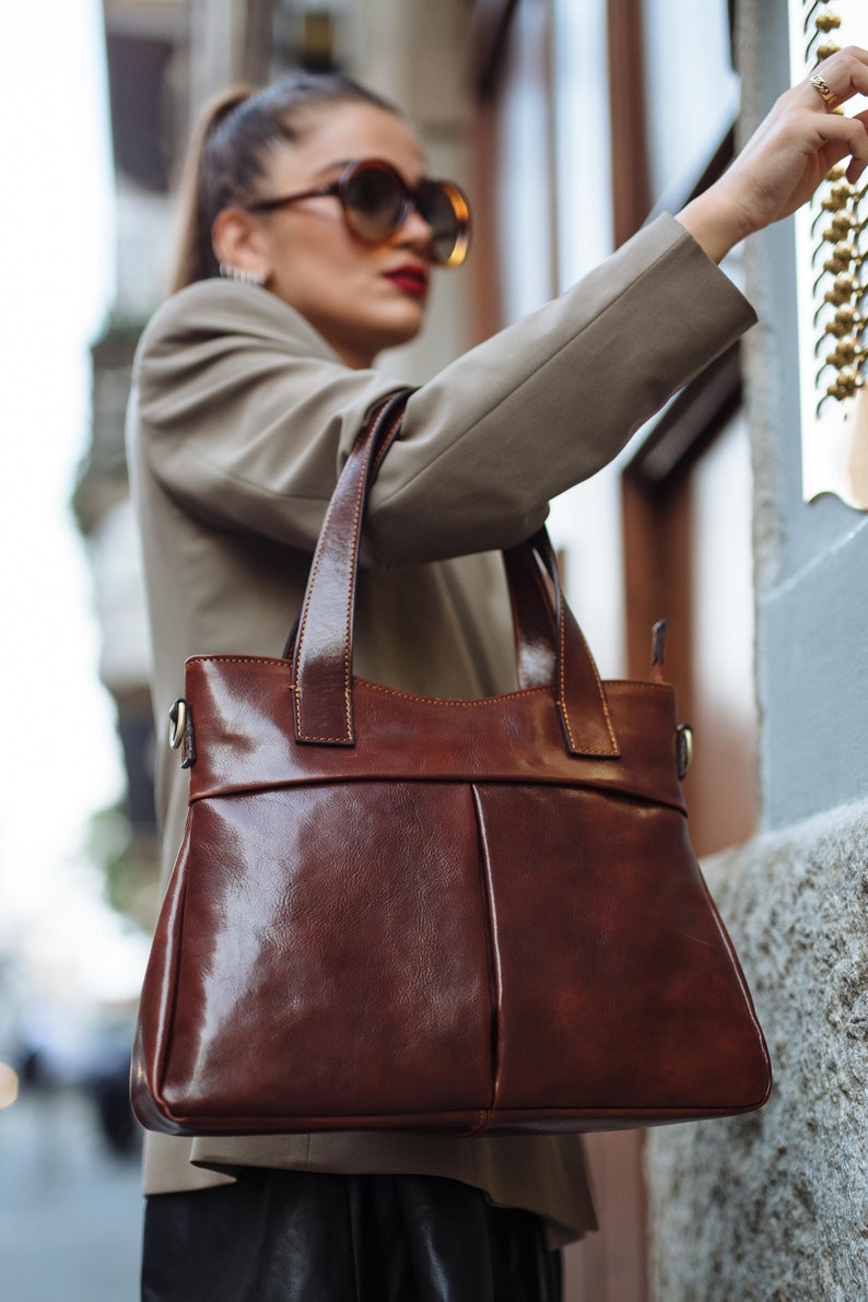 Leather tote bag, handmade bag, leather bag,leather shoulder bag, tote, large tote bag, tote bag, handbag image 1