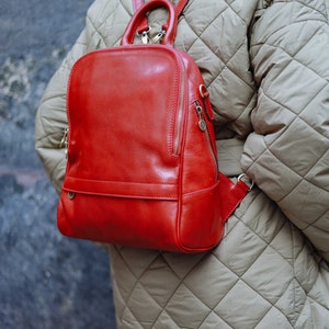 Mochila de couro, mochila feita à mão, bolsa de couro, mochila de couro, mochila vintage, mochila, mochila feminina