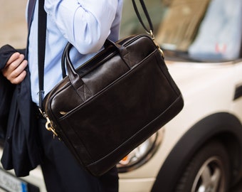 48Hours DELIEVRY,Handcrafted Brown Leather Briefcase: Italian Leather Laptop Bag