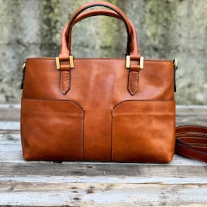 leather bag, handmade leather bag, handbag, woman leather bag, elegant leather bag, made in Italy handbag zdjęcie 1