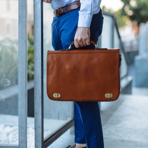 Leather Briefcase,Brown Leather Briefcase, Men Leather Briefcase, Laptop Bag, Leather bag, Gift for Him, Shoulder Bag, Men Briefcase