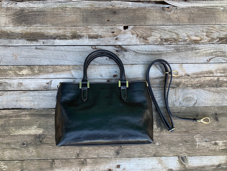 leather bag, handmade leather bag, handbag, woman leather bag, elegant leather bag, made in Italy handbag 画像 3