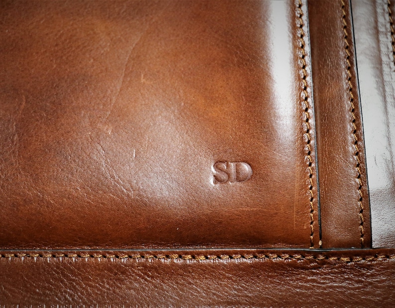 Custom Engraving on Leather Bags personalize Initials on Bags Etsy